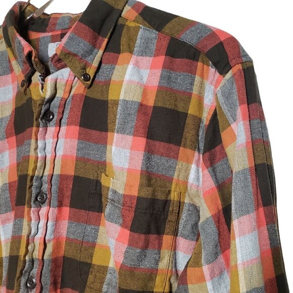 Ocean Coast Flannel Shirt Cotton Plaid Check Long Sleeve Button Down Mens Large - Picture 2 of 8